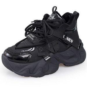 HBP Non-Brand Dropshipping Custom Chunky Platform Sneakers Dames Mode comfortabele zwarte schoenen voor meisjes