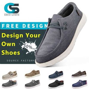 HBP Greatshoes sin marca 2024 Nuevo modelo de zapatos mocasines Zapatos estilo caminar Lona Zapatos casuales sin cordones Mayorista