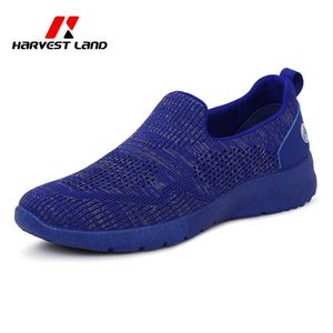 HBP Non-Marque Harvest Land hommes sans lacet chaussures décontracté respirant mouche tricot baskets pour