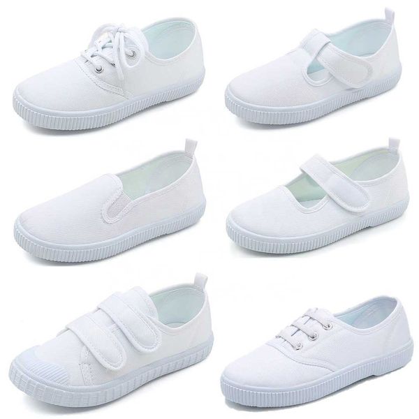 HBP Non-Brand Hot 22-40 Tamaño Estudiante Color Blanco Ducha Danza Suela De Goma Transpirable Lona Cangrejo Niños Zapatos Escolares