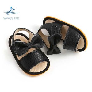 HBP Non-Brand Venta Caliente Suela de Goma de Verano Vestido con Lazo Antideslizante 0 18 Meses Niña Sandalias para bebés Zapatillas