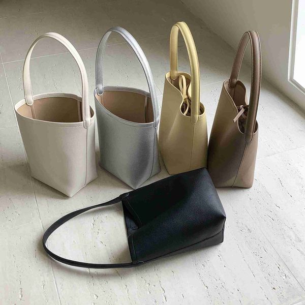 HBP No Brand Japonés Natural Estilo Natural Bolsa de hombro Soft PU Cuero Mano casual Color sólido Bolsos de cubo de mujer grandes