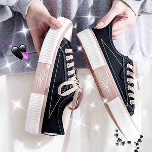 HBP Non-Brand Lage canvas schoenen dames rubberen zolen lente nieuwe Koreaanse versie veelzijdige studentenbestuursschoenen