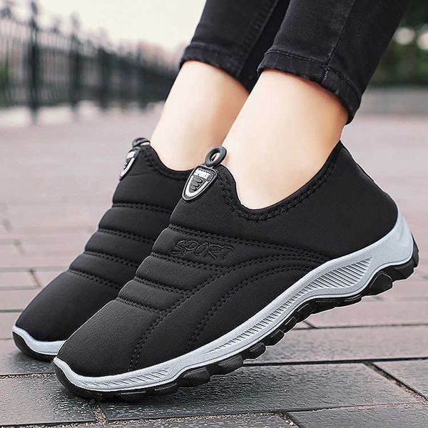 HBP Non-Brand M-9101 Comfort Slip On Lace Up Fitness China Zapatos de mujer Zapatos de invierno negros