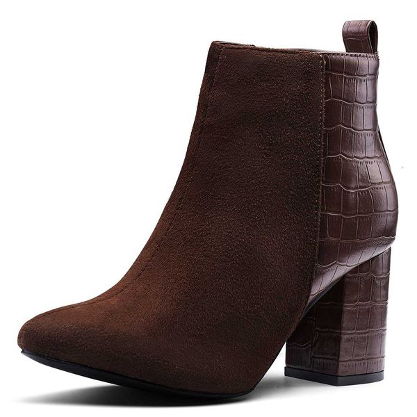 HBP Non-marque nouveauté talon épais femme fermeture éclair bottes à talons hauts Dressing botte imperméable nouvelles chaussures à la mode pour dames