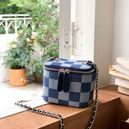 HBP Non-tout nouveau sac à chaîne en bandoulière mode échiquier à carreaux Mini boîte en jean bandoulière petit carré bandoulière