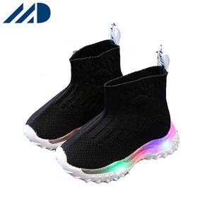 HBP No estrenar Moda Niños Malla Led Calcetines Luminosos Zapatos Niños Correr Zapatillas Transpirables Niñas Iluminar Zapatos Casuales