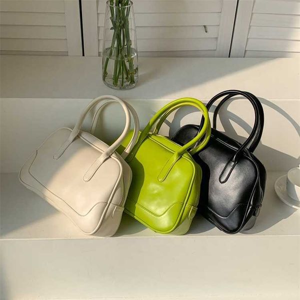 HBP Non-Brand Nouvelle Tendance De La Mode Coréenne Couleur Unie Petit Sac Haute PU Cuir Dames Sac À Main Grande Capacité Boston Femmes Fourre-Tout Carré Main