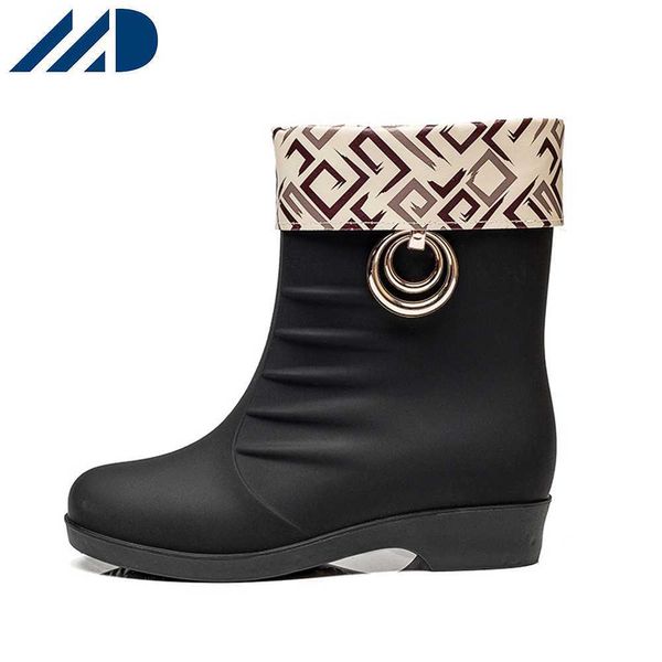 HBP Ideas de productos no nuevos Botas de lluvia impermeables antideslizantes Botas de lluvia de tubo corto Zapatos de mujer impermeables