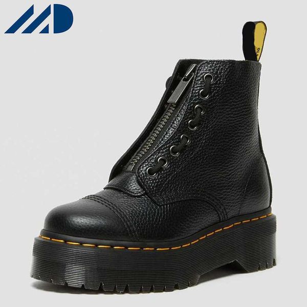 HBP Non-Brand New Mujer Martin Plataforma de Cuero Genuino Botas de Combate Chelsea Zapatos de Mujer Nuevo diseño