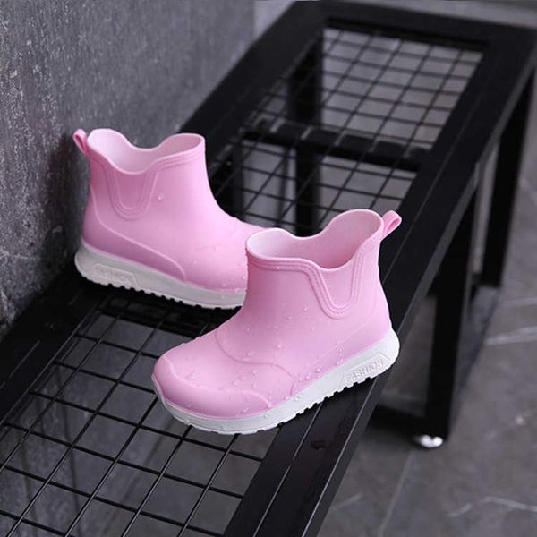 HBP Non-Brand Zapatos de Lluvia Antideslizantes Botas de Lluvia para niñas de Moda para niños Botas de Agua Impermeables de Tubo Corto para niños