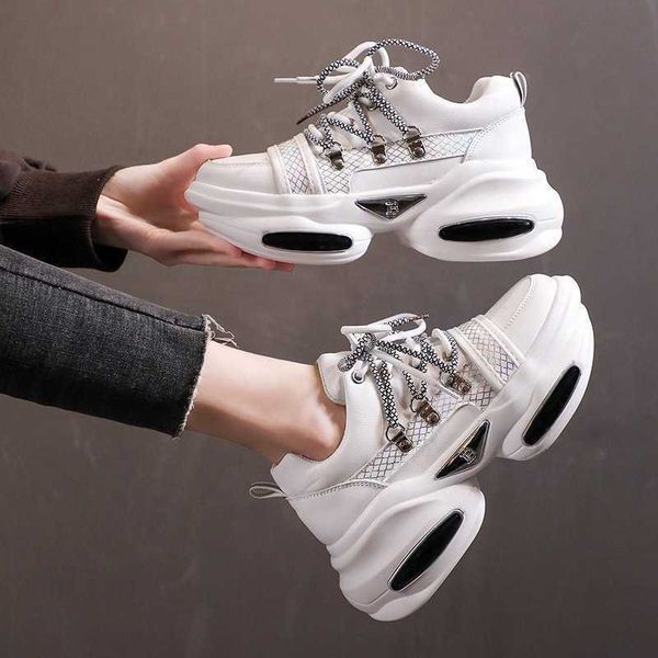 HBP Non-Brand Zapatos Deportivos para Mujer Nuevo Estilo Transpirable Ocio Suela Gruesa Zapatos de Muffin de Gran Altura Zapatos para Correr de Moda Zapatillas de Deporte de Moda para Mujer