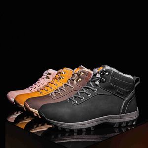 HBP Non-Brand US Stock Drop Shipping Waterbestendig Antislip Bont Gevoerd Heren Dames Enkelhoge Winter Sneeuw Wandelschoenen