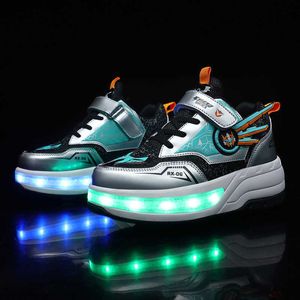 HBP LED rechargeable par USB sans marque éclairent les chaussures de patinage à roulettes clignotantes pour enfants, baskets à roues, chaussures pour garçons et filles