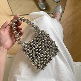 HBP Niet-merk groothandel Modeontwerp Sparkle Pearl Clutch Bag Mini Diner bruiloft Crossbody tas Designer uitgeholde ketting Tote Dames 2024