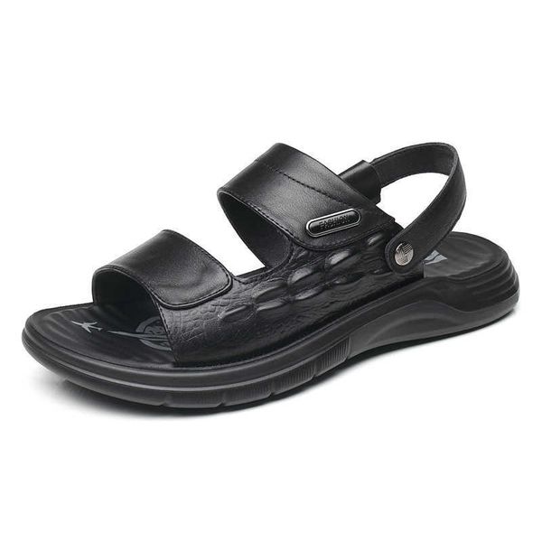 HBP no marca al por mayor cuero genuino personalizado verano nuevo modelo diseño zapatos de playa para hombre sandalias de cuero para hombres