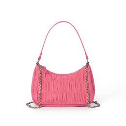 HBP Non-marque en gros nouveau design couleur bonbon luxe dames sacs à main femme froncé chaîne en nylon fronde pour femmes bandoulière