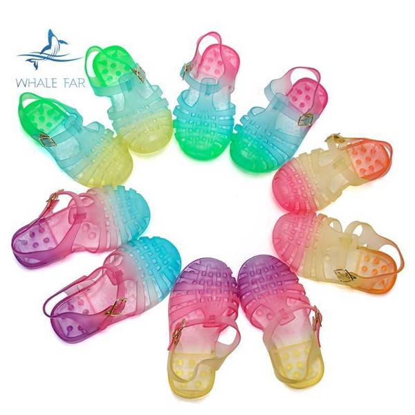 HBP Non-Brand Venta al por mayor Nuevo diseño Zapatos de verano para niños Moda Hermosos multicolores Niños Playa Niños Niñas Sandalias de gelatina antideslizantes