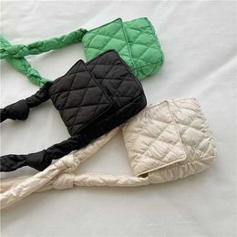 HBP Niet-merk winternieuw casual eenvoudig nylon puffer kleine vierkante tas mode schouder stiksels katoenen ruitvormige crossbody