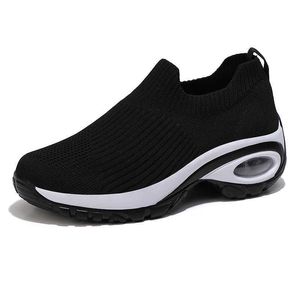 HBP Non-Brand Dames casual en veelzijdige luchtkussenloopschoenen, vlieggeweven, ademende luie schoenen, sportschoenen met één voetpedaal