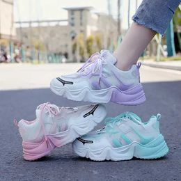 HBP Non-Marque Femmes Haute Plateforme Baskets Chunky Chaussures De Style De Marche Mode Sport Dames Fille Chaussures De Sport Fabricant De Baskets