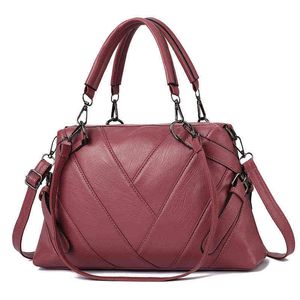 HBP Sac portable de mode sans mesure en cuir souple contraste de couleur grande capacité polyvalente épaule unique pour femmes Fa