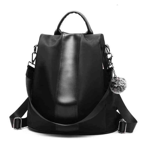 HBP Non- Couleur unie simple couture couture boule de cheveux suspendu mode sac à dos portable ouverture cachée grande capacité 2 sport.0018 WQC5