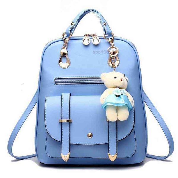 HBP No-Bolso de mujer Productos Ins Mochila de mujer Mochila escolar Japonés y coreano Ocio Universidad Viento Oso Marioneta Colgante 5 Sport.0018 FW9O