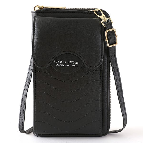 HBP Purse portefeuille Bages à fermeture éclair pour femmes portefeues en cuir Pocket Pocket Long Women Sac Coin Spols Black