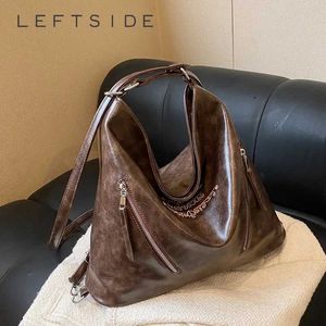 HBP Rétro Grands sacs à bandoulière pour femmes Sac fourre-tout 2024 Mode d'hiver PU Cuir Lady Vintage Zipper Design Sacs à main