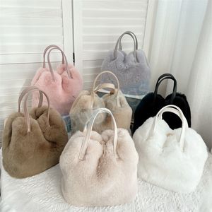 HBP sacs à bandoulière automne hiver nouveau sac seau pratique grande capacité fourre-tout en peluche à main Shopping portefeuille porte-carte