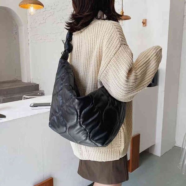 HBP Sacs à bandoulière Sacs à bandoulière Automne Hiver Coussin d'air matelassé Messenger Sac à main Grande capacité Concave Convex Texture Sac fourre-tout Petit Nylon 220830