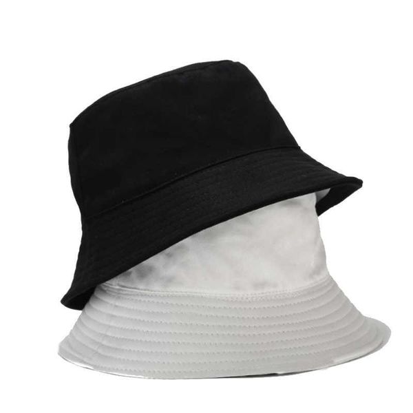 Chapeaux de taille HBP Big largeur large 60 cm Bodet réversible latéral pour femmes Blk White Fisherman Panama Bob Cap Summer Sun Sun Hat Friend Gift P230311