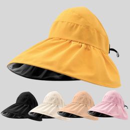 HBP Top ancho de aire anchado sombreros de ala de aire Sunhat Summer UV Fisherman plegable Pescado de vinilo Cubierta de la cara del sol P230327