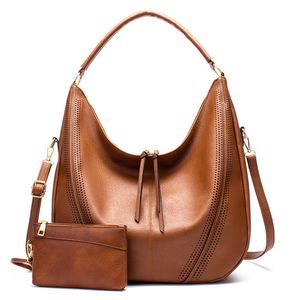 HBP sac à bandoulière polyvalent sac à main pour femmes à la mode gland sac à main 2 pièces