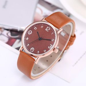 HBP -horloge voor dames dames casual dames klokkenleren band mode kwarts ronde wijzerplaat horloges montres de luxe