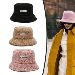 HBP Winter Wide Unisexe Brim Bucket Bucket Hat LAMB LAMB THAUX FUX FOURMAN CAP FEMPEL