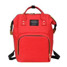 HBP Mochila para Mujer Moda Momia Bolsa de pañales de Maternidad Bolsa de bebé de Gran Capacidad Mochila de Viaje Bolsa de Lactancia de diseño para el Cuidado del bebé Rojo