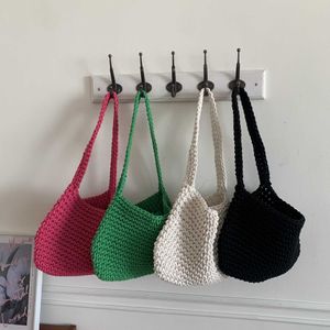 Bolso de mujer HBP, bolso tejido a mano de un hombro, bolso de mano sólido de edición coreana, bolso pequeño de cubo bonito, bolso de playa, bolso de vacaciones para mujer