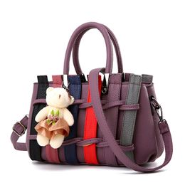 HBP dames tas vintage casual draagtas bovenste messengerbags schoudertassen handtas portemonnee lederen tassen paarse kleur