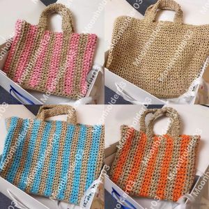 Ontwerper Raffia Bag Zomer Schouderbedden Tas Tas Dames strandtassen Luxe handtassen Mesh Breathing Tassen geweven Winkelen Straw Microfiber geborduurd prpu