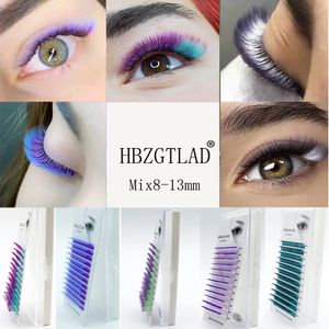 HBZGTALD CD Krul 00701MM 813MM Mix Lengte Kleur Nep Wimpers Extensions Individuele Gekleurde Wimpers Valse Nertsen 240318