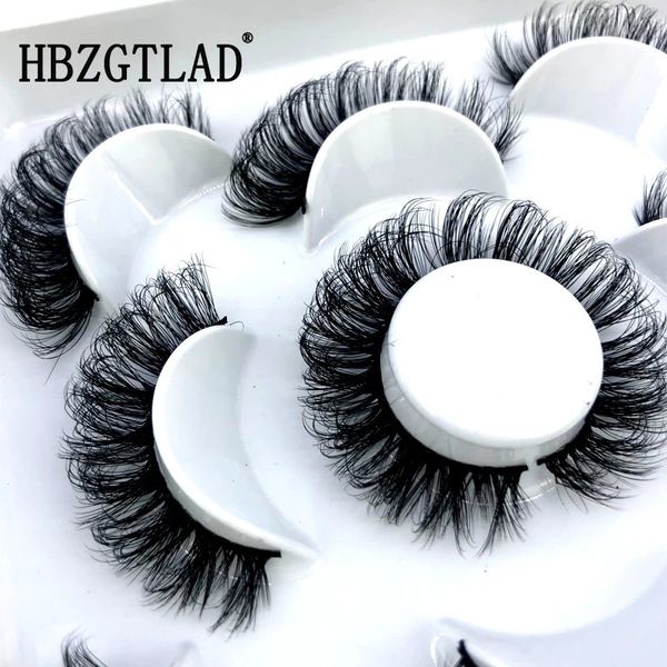 Hbzgtlad 5 paires 825 mm Natural 3D faux cils fausses cils kit de maquillage de cil mink cils sink maquiagem 240423