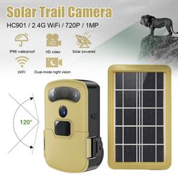 HC901 WiFi Outdoor Hunting Camera Solar Panel Powered Trail Trap Camera Night Vision Waterdichte Game Wildlife Cameras Monitor