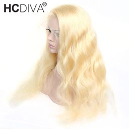 HCDIVA Honey Blonde Perins 613 Blonde Blonde Full Lace Wigs13X4 Lace Front Human Hair Wigs Brazilian Body Wave 150 densité transparente LA4464036