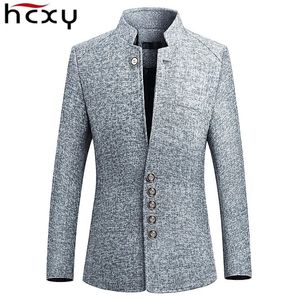 HCXY Blazer Mannen lente Chinese stijl Business Casual Stand Kraag Mannelijke Slim Fit Heren Jas Maat M5XL 240318