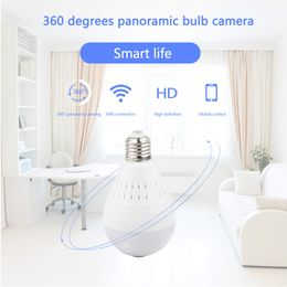 Cámara HD 1080 P Wifi Cámara IP panorámica de 360 grados de la casa cubierta por la bombilla Vigilabebés Led Wifi