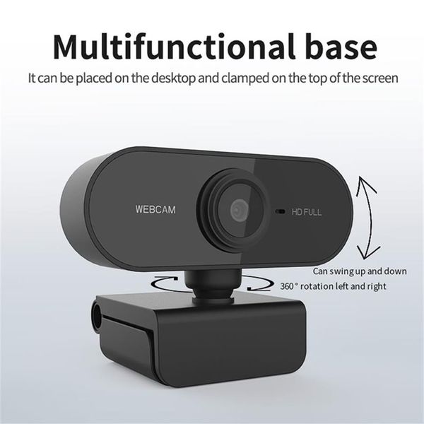 HD 1080P Webcam Mini ordinateur PC WebCamera avec microphone Caméras rotatives pour diffusion en direct Conférence d'appel vidéo Work260j