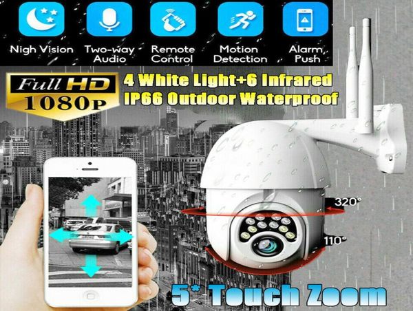 HD 1080P WIFI Cámara IP Inalámbrica CCTV PTZ Seguridad para el hogar inteligente Cámara IR Seguimiento automático Alarma 10 LED Teléfono impermeable Remo2095351