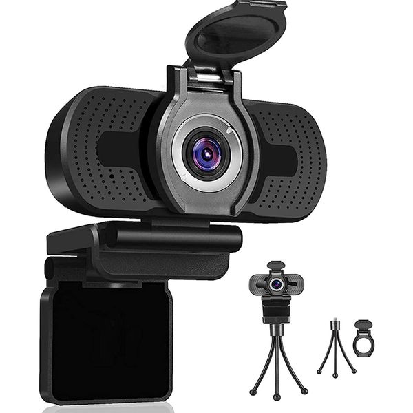 HD 1080P avec Microphone rotatif USB Webcam en direct Streaming ordinateur Web caméra confidentialité caméra enregistrement vidéo travail